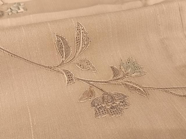 平和屋着物＊夏物 訪問着 本場大島紬 夏大島 中国三大刺繍 汕頭刺繍 スワトウ刺繍  川畑辰吉作 三越扱い 証紙付き 正絹 逸品 AABA2489np