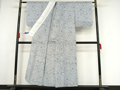 平和屋着物＊夏物 越後上布 花唐草文 芋麻 逸品 AABA2493np