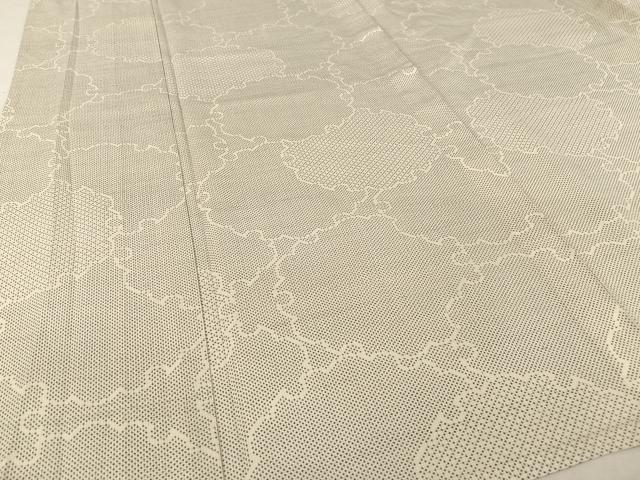 平和屋着物＊夏物　本場大島紬　夏大島　白大島　雪輪文　正絹　逸品　未使用　AABA2494np