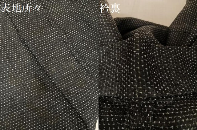 平和屋着物＊夏物 男性 石川県指定無形文化財 能登上布 本麻手織上布 十字絣 麻 逸品 AABA2495np