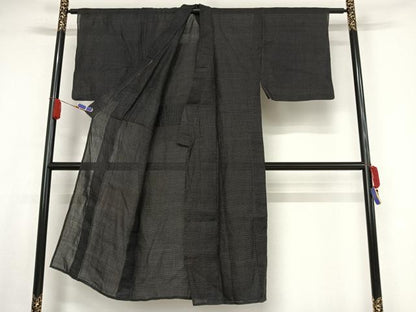 平和屋着物＊夏物 男性 石川県指定無形文化財 能登上布 本麻手織上布 十字絣 麻 逸品 AABA2495np