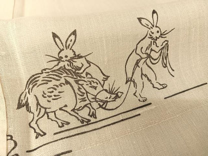 平和屋着物＊夏物 小紋 紗紬 鳥獣戯画 正絹 逸品 AABA2496np