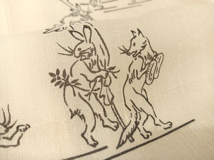 平和屋着物＊夏物 小紋 紗紬 鳥獣戯画 正絹 逸品 AABA2496np
