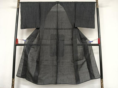 平和屋着物＊夏物 男性 上布 縞 麻 逸品 AABA2499np