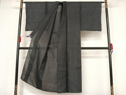 平和屋着物＊夏物 男性 上布 縞 麻 逸品 AABA2499np