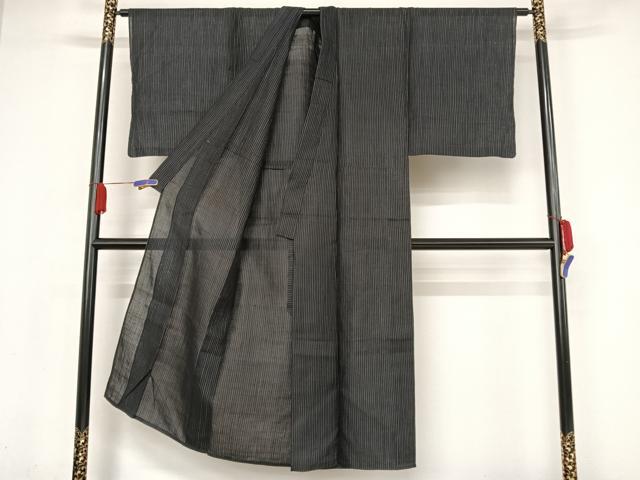 平和屋着物＊夏物 男性 上布 縞 麻 逸品 AABA2499np