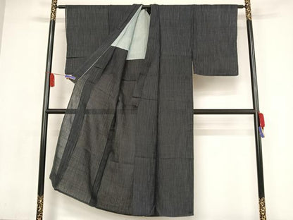 平和屋着物＊夏物 男性 上布 縞 麻 逸品 AABA2500np