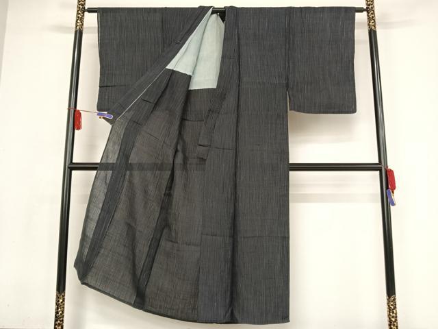 平和屋着物＊夏物 男性 上布 縞 麻 逸品 AABA2500np