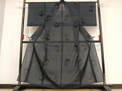 平和屋着物＊夏物 本場大島紬 夏大島 舞花文 正絹 逸品 AABA2502np