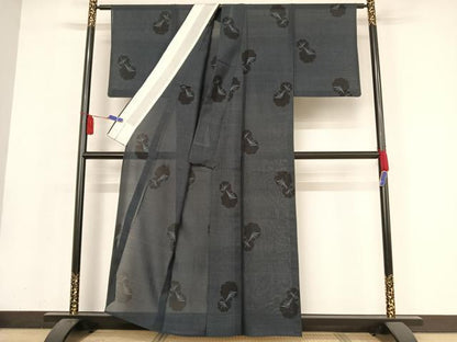 平和屋着物＊夏物 本場大島紬 夏大島 舞花文 正絹 逸品 AABA2502np