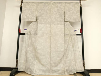 平和屋着物＊夏物 お召 枝花文 正絹 逸品 AABA2510np