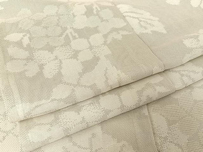 平和屋着物＊夏物 お召 枝花文 正絹 逸品 AABA2510np