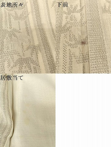 平和屋着物＊夏物 結城紬 夏結城 100亀甲 笹竹文 正絹 逸品 AABA2512np