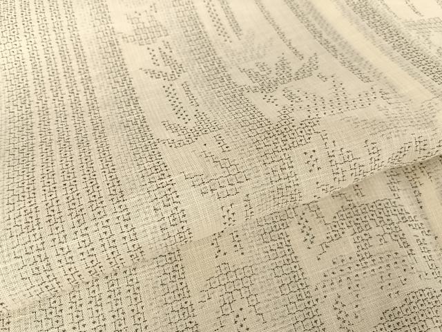 平和屋着物＊夏物 結城紬 夏結城 100亀甲 笹竹文 正絹 逸品 AABA2512np
