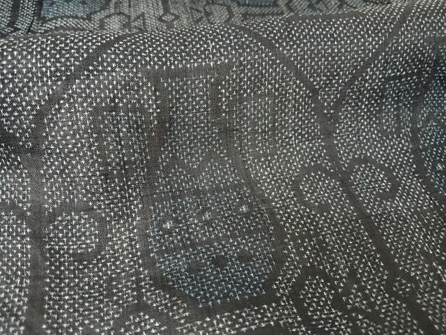 平和屋着物＊夏物 重要無形文化財 本場宮古上布 陶器文 苧麻 逸品 AABA2513np