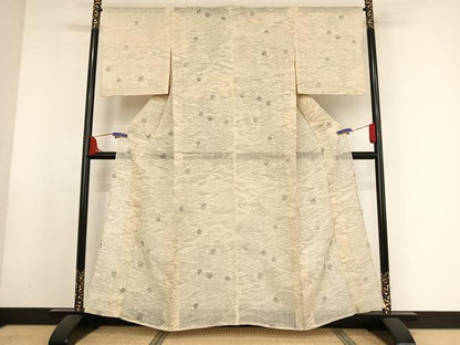 平和屋着物＊夏物 生紬 竜田川 正絹 逸品 AABA2515np