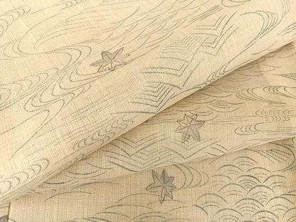 平和屋着物＊夏物 生紬 竜田川 正絹 逸品 AABA2515np