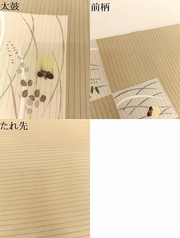平和屋着物＊夏物 絽塩瀬 九寸名古屋帯 蛍 正絹 逸品 AABA2538np