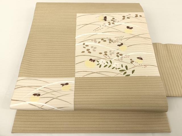 平和屋着物＊夏物 絽塩瀬 九寸名古屋帯 蛍 正絹 逸品 AABA2538np