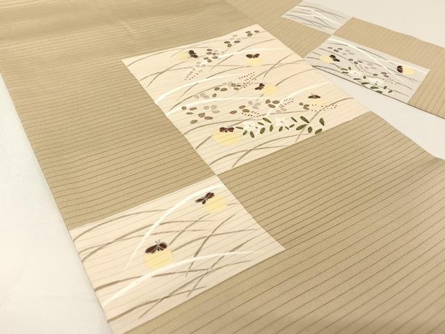 平和屋着物＊夏物 絽塩瀬 九寸名古屋帯 蛍 正絹 逸品 AABA2538np