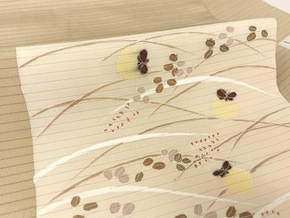 平和屋着物＊夏物 絽塩瀬 九寸名古屋帯 蛍 正絹 逸品 AABA2538np