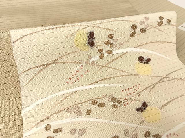 平和屋着物＊夏物 絽塩瀬 九寸名古屋帯 蛍 正絹 逸品 AABA2538np