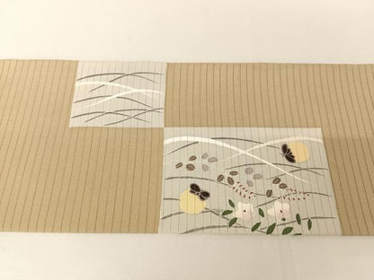 平和屋着物＊夏物 絽塩瀬 九寸名古屋帯 蛍 正絹 逸品 AABA2538np