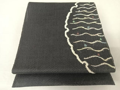 平和屋着物＊夏物 八寸名古屋帯 雪輪文 正絹 逸品 AABA2544np