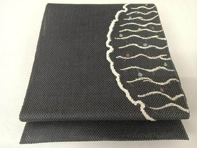 平和屋着物＊夏物 八寸名古屋帯 雪輪文 正絹 逸品 AABA2544np