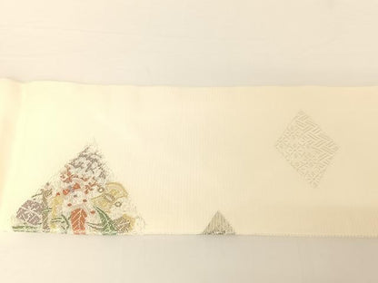 平和屋着物＊夏物 九寸名古屋帯 唐織 菱吉祥文 正絹 逸品 AABA2545np