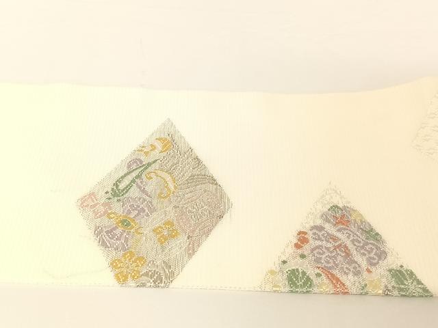 平和屋着物＊夏物 九寸名古屋帯 唐織 菱吉祥文 正絹 逸品 AABA2545np