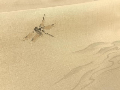 平和屋着物＊夏物 絹芭蕉 九寸名古屋帯 手描き 勝虫 正絹 逸品 AABA2546np