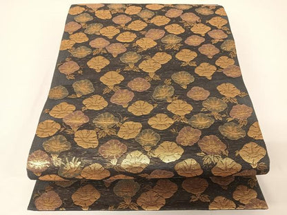 平和屋着物＊夏物 全通柄袋帯 朝顔 金糸 正絹 逸品 AABA2551np
