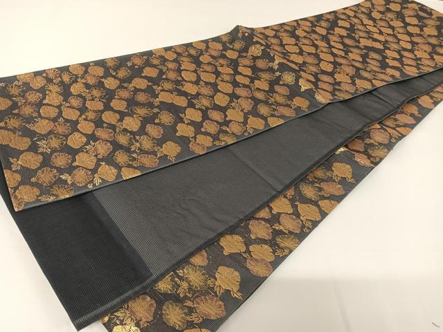 平和屋着物＊夏物 全通柄袋帯 朝顔 金糸 正絹 逸品 AABA2551np