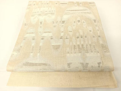 平和屋着物＊夏物 西陣 京の名門 じゅらく謹製 太鼓柄袋帯 太子間道 銀糸 正絹 逸品 未使用 AABA2554np