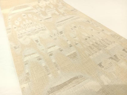 平和屋着物＊夏物 西陣 京の名門 じゅらく謹製 太鼓柄袋帯 太子間道 銀糸 正絹 逸品 未使用 AABA2554np