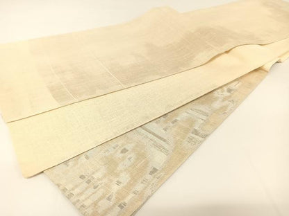 平和屋着物＊夏物 西陣 京の名門 じゅらく謹製 太鼓柄袋帯 太子間道 銀糸 正絹 逸品 未使用 AABA2554np