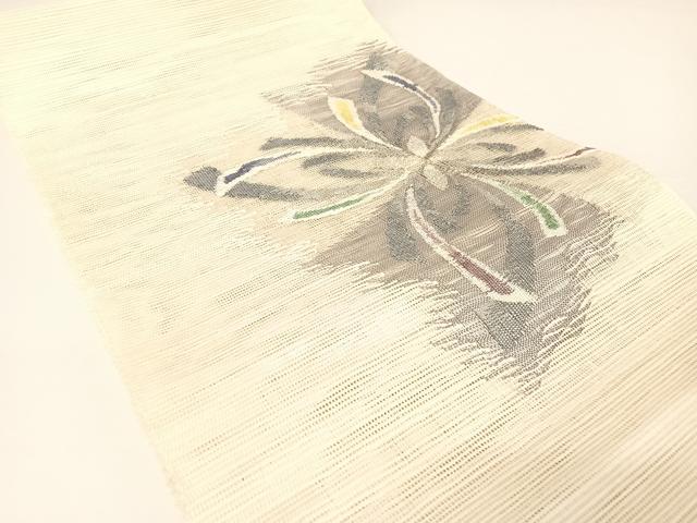 平和屋着物＊夏物 西陣 都織物謹製 八寸名古屋帯 花文 証紙付き 正絹 逸品 AABA2555np