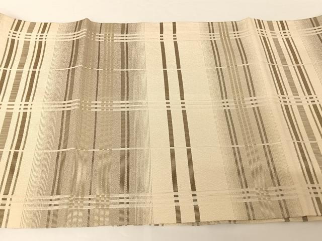 平和屋着物●西陣　織楽浅野　銀座もとじ　九寸開き名古屋帯　縞　たとう紙付き　正絹　逸品　AABH1543wj