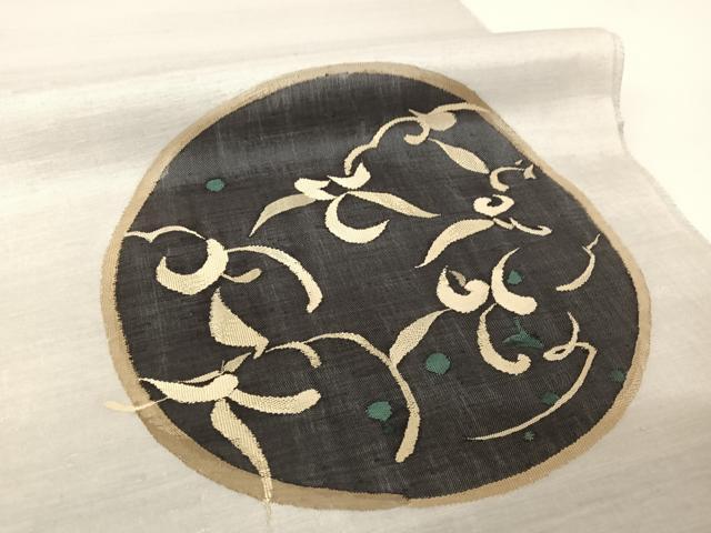 平和屋着物●太鼓柄袋帯 紬地 すくい織 花丸文 正絹 逸品 AABA2581np