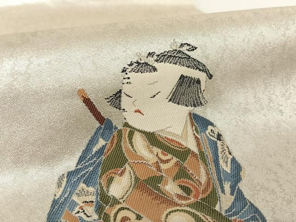 平和屋着物●加賀友禅の巨匠　初代　由水十久　西陣　長嶋成織物　ながしま帯　太鼓柄袋帯　富樫　瀞銀錦　正絹　逸品　AABA2592np