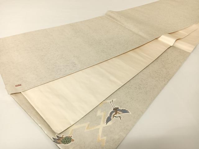平和屋着物●加賀友禅の巨匠　初代　由水十久　西陣　長嶋成織物　ながしま帯　太鼓柄袋帯　富樫　瀞銀錦　正絹　逸品　AABA2592np