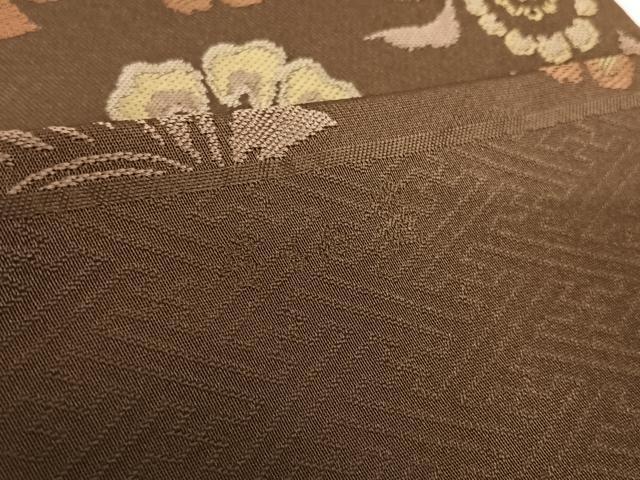 平和屋着物●洗える最高級着物　＜英＞はなぶさ謹製　九寸名古屋帯　花唐草文　たとう紙付き　未使用　AABA2606np