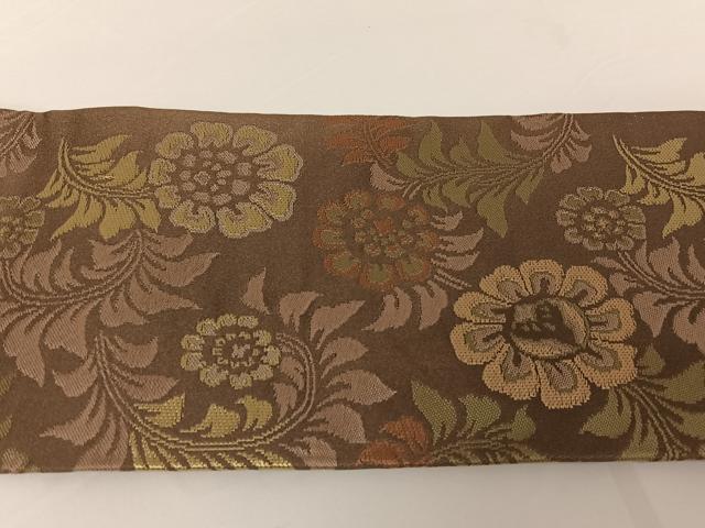 平和屋着物●洗える最高級着物　＜英＞はなぶさ謹製　九寸名古屋帯　花唐草文　たとう紙付き　未使用　AABA2606np