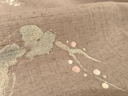 平和屋着物●訪問着　紬地　刺繍　ろうけつ染め　樹林文　正絹　逸品　AABA2616np