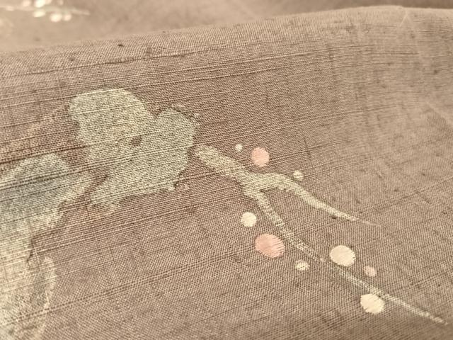 平和屋着物●訪問着　紬地　刺繍　ろうけつ染め　樹林文　正絹　逸品　AABA2616np