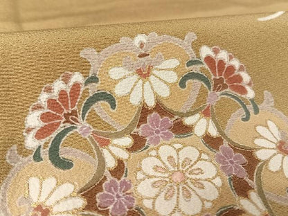 平和屋着物●訪問着 正倉院花文 金彩 三越扱い 正絹 逸品 AABA2636np