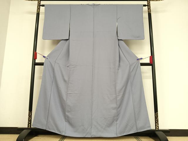 平和屋着物●上質な色無地 紋意匠 薄鼠色 正絹 逸品 未使用 AABA2637np