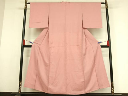 平和屋着物●上質な色無地 紋意匠 薄紅梅色 正絹 逸品 未使用 AABA2640np