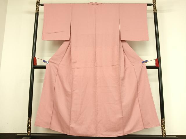 平和屋着物●上質な色無地 紋意匠 薄紅梅色 正絹 逸品 未使用 AABA2640np